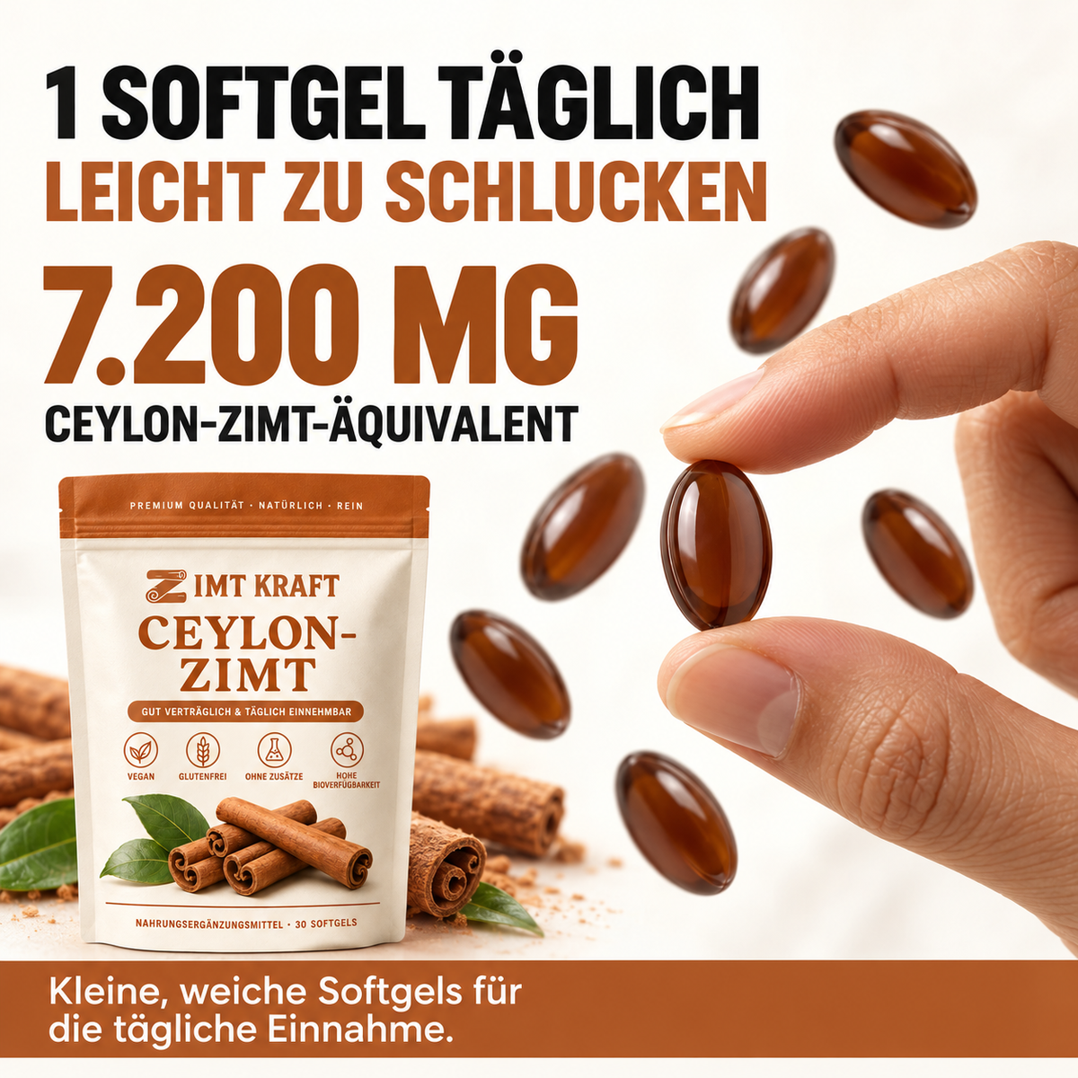 Ceylon Cinnamon 7200mg Equivalent with MCT Oil